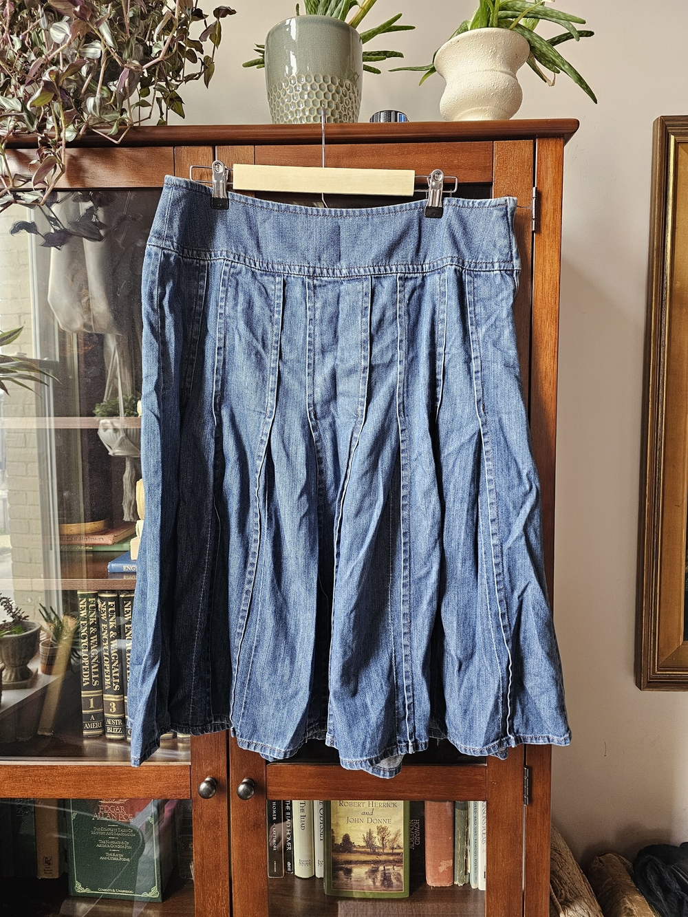 Liz Claiborne | Cotton Denim Full Midi Skirt
